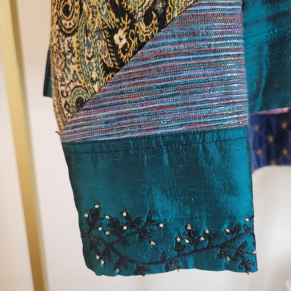 Vintage Sandy Starkman Boho Chic Jacket Abstract Patchwork Design Mixed Fabrics - Picture 8 of 12